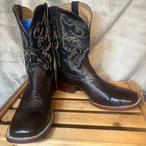 Cody James Exotic Ostrich Western Boot Brown Mens Size 10.5 D NEW W/FLAW
